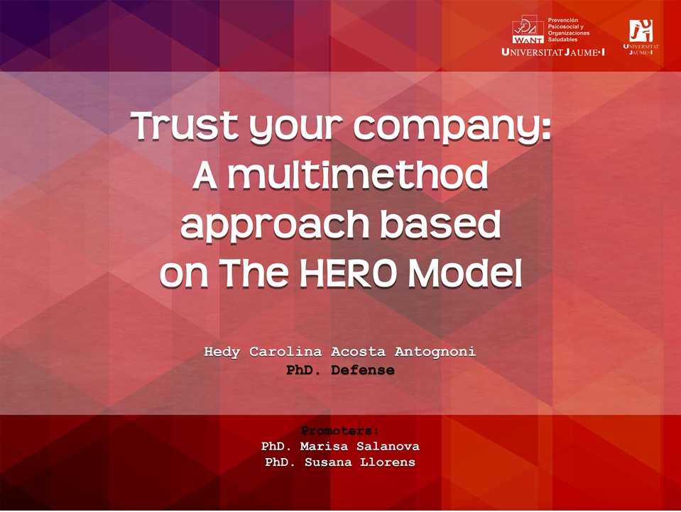 Tesis|WANT: Trust your company: A multimethod approach based on the HERO model. Hedy Acosta